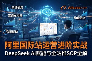 阿里国际站运营系列课,涵盖精准引流、直通车与全站推实战SOP,搭配AI效率工具包与高阶增长玩法-BILI